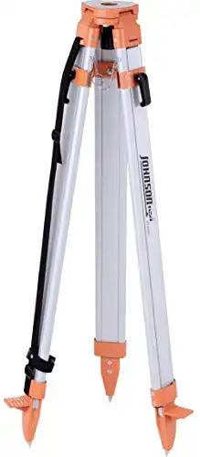 Johnson Level & Tool 40-6340 Heavy Duty Aluminum Tripod with 5/8" - 11 Thread, 3'3"-5'3" Working Height, Silver/Orange, 1 Tripod