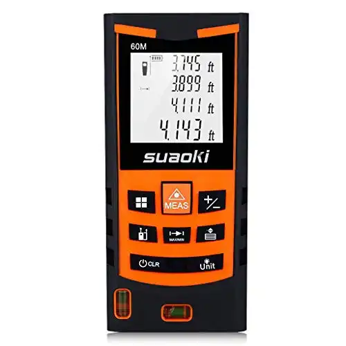 SUAOKI S9 198ft Portable Laser Distance Measure, Laser Measure with 2 Bubble Levels,Pythagorean Mode and Area, Volume Calculation and Range Finder/Digital Tape Measure