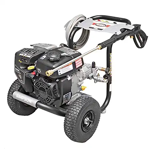 SIMPSON Cleaning MS60763-S MegaShot 3100 PSI Gas Pressure Washer, 2.4 GPM, Kohler RH265 Engine, Includes Spray Gun and Extension Wand, 5 QC Nozzle Tips, 1/4-in. x 25-ft. MorFlex Hose