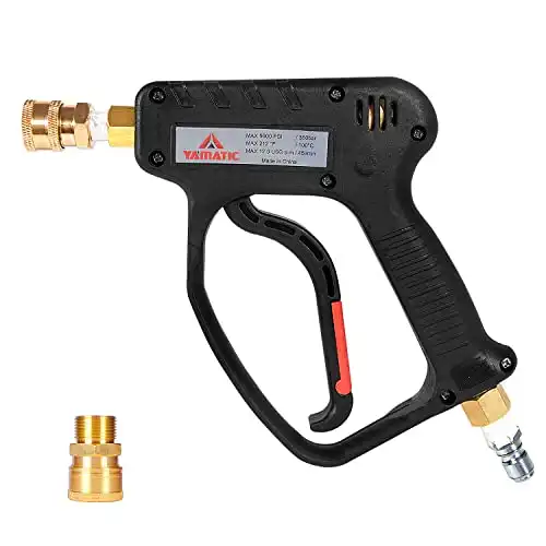 YAMATIC 5000 PSI High Pressure Washer Trigger Gun Pressure Spray Gun / 35 Mpa, 12 GPM, 3/8" Swivel FNPT Quick Connector& M22 Coupler Inlet, 1/4 NPT Outlet
