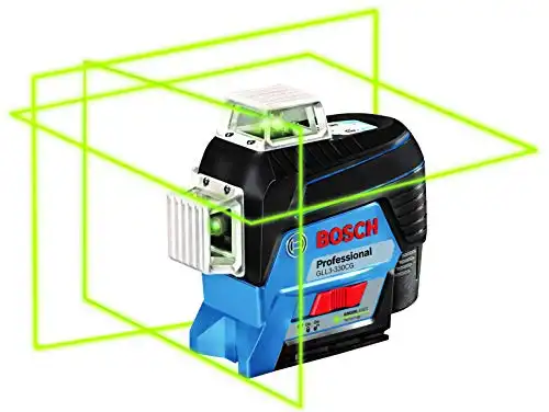 Bosch GLL3-330CG 200ft 360-Degree Green Beam Three-Plane Self-Leveling & Alignment-Line Laser with (1) 12V Max Lithium-Ion 2.0 Ah Battery & Battery Charger, BM1 Positioning Device & Hard C...