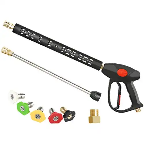 Atmozon Long Pressure Washer Spray Gun, Replacement Lance Extension Wand, Adjustable Length High Pressure Washer Gun, M22 14 Thread, M22 15 Coupler, 4000PSI